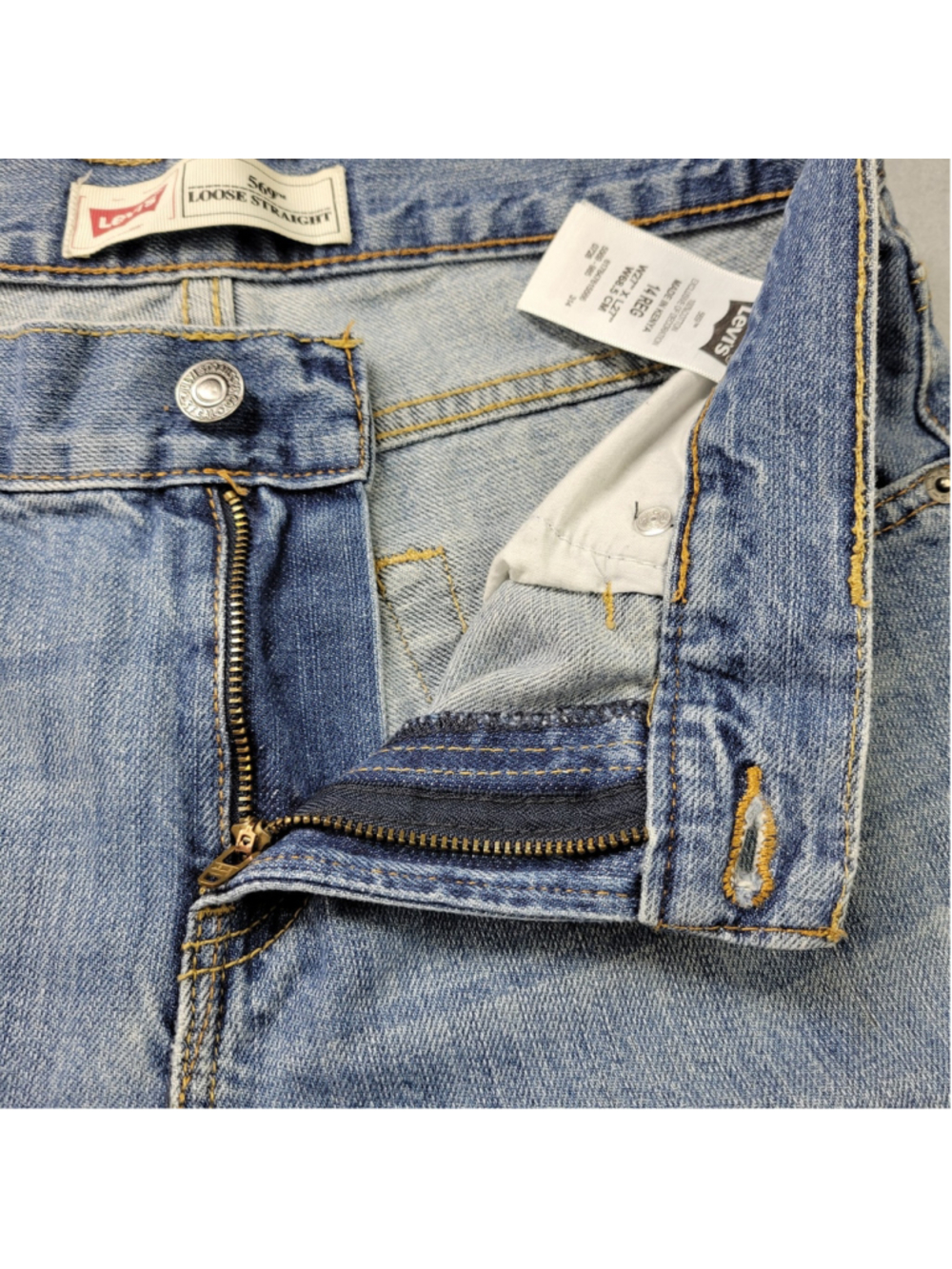 Levi's 569 Jeans Boys Size 14 Reg Blue Denim Light Wash 27X27 Loose Straight - Picture 8 of 11